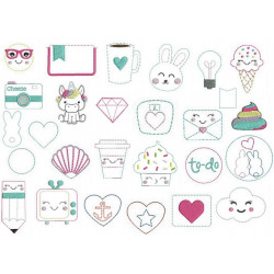 ITH - Felties Mix1  für Haarspangen, Broschen, Lesezeichen, Planer Clips, Glasmarkierer, Stifteaufsätze u.v.m.